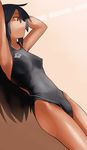  black_eyes black_hair competition_swimsuit long_hair lvi one-piece_swimsuit original solo swimsuit 