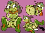  2016 amphibian anthro areola bent_over blush breasts butt cum cum_in_pussy cum_inside digital_media_(artwork) disembodied_penis dt-b eyelashes felino female frog hat headphones looking_at_viewer machine male mammal nipples penis pussy robot simple_background smile solo 