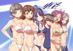  :d :o ^_^ ahoge alcohol beer bikini blue_bikini blue_hair blush breast_envy breasts brown_hair chitose_(kantai_collection) chiyoda_(kantai_collection) closed_eyes commentary drunk empty_eyes flat_chest front-tie_bikini front-tie_top green_bikini grey_eyes grey_hair hand_on_hip highleg highleg_bikini highleg_swimsuit jun'you_(kantai_collection) kantai_collection long_hair looking_at_viewer multiple_girls mushi_gyouza navel one-piece_swimsuit open_mouth orange_eyes ponytail purple_hair ryuujou_(kantai_collection) school_swimsuit skirt smile swimsuit taigei_(kantai_collection) tail twintails underboob v_arms visor_cap white_bikini zuihou_(kantai_collection) 