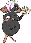  black_eyes black_fur female fur hair mammal mouse multi-colored_hair nipples nude piercing plain_background rodent roy_mccloud standing voluptuous white_background 