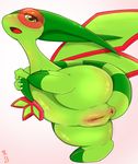  anus blush butt female flygon looking_at_viewer nintendo nude pok&eacute;mon pussy solo spread_legs spreading sweat unknown_artist video_games wings 