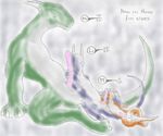  anus balls color colored dragon erection eyes_closed gay happy male penis salamander_(artist) scalie size_difference smile tagme traditional_media 