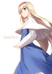  alice_margatroid alternate_hair_length alternate_hairstyle blonde_hair blue_eyes capelet cover cover_page highres long_hair pino_(birthdayparty) solo touhou very_long_hair white_background 
