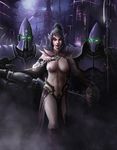  big_breasts breasts dark_eldar female hair loincloth long_hair looking_at_viewer navel nipples pointy_ears pole tagme warhammer_(franchise) warhammer_40k weapon 