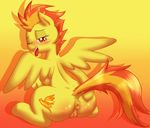 2014 anus blush butt cutie_mark duo equine female feral friendship_is_magic fur hair looking_at_viewer mammal my_little_pony one_eye_closed orange_hair pegasus pussy smokedpone spitfire_(mlp) tongue tongue_out two_tone_hair wings wonderbolts_(mlp) yellow_fur 
