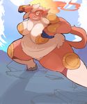  big_breasts breasts chubby female infernape looking_at_viewer mammal monkey nintendo pok&eacute;mon pose primate shamelesss solo standing thick_thighs video_games 