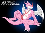  anus balls claws color colored digimon erection exveemon male penis pink_skin salamander_(artist) sketch smile solo spread_legs spreading traditional_media wings 