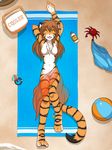  anthro breasts chest_tuft feline female flora_(twokinds) fur hair keidran long_hair mammal nude open_mouth solo tiger tom_fischbach tuft twokinds 