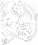  anus awkward balls canine claws dragon duo erection gay happy horn humor knot male mammal monochrome penis salamander_(artist) scalie size_difference sketch small_penis smile tagme traditional_media western_dragon wings wolf 