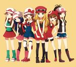  6+girls blue_(pokemon) haruka_(pokemon) hikari_(pokemon) kotone_(pokemon) multiple_girls nintendo pokemon pokemon_(game) pokemon_xy serena_(pokemon) shinogo_no touko_(pokemon) 