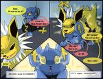  byourii comic eeveelution female feral jolteon male nintendo pok&eacute;mon pussy sex shinx video_games 