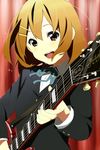  bad_id bad_pixiv_id brown_eyes brown_hair guitar highres hirasawa_yui instrument k-on! kurohachimitsu school_uniform solo sweat 