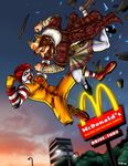  battle burger_king mcdonald's multiple_boys non-web_source ronald_mcdonald the_king torn_clothes 