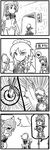  4koma comic greyscale heart henohenomoheji hong_meiling izayoi_sakuya knife maid monochrome multiple_girls seki_(red_shine) silent_comic touhou 