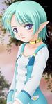  aqua_hair blue_eyes blush cosplay eureka eureka_7 eureka_seven eureka_seven_(series) highres koneko_houseeuh pointy_ears short_hair smile 