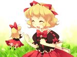  bad_id bad_pixiv_id blonde_hair bow closed_eyes doll fairy hair_bow hair_ribbon medicine_melancholy ribbon short_hair sokomushi solo su-san touhou 