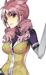  bad_id bad_pixiv_id blue_eyes blush bodysuit drill_hair feldt_grace gotou_hisashi gundam gundam_00 long_hair lowres pink_hair solo standing yellow_bodysuit 