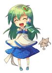  bad_id bad_pixiv_id chibi closed_eyes detached_sleeves frog green_hair hakurei_reimu happy kochiya_sanae long_hair multiple_girls rex_k snake touhou 