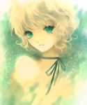  blonde_hair copyright_request green_eyes short_hair smile solo uno_(colorbox) 