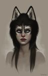  blue_eyes canine female fernanda_suarez human hybrid looking_at_viewer mammal portrait wolf 