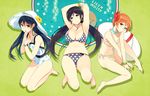  alternate_hair_color arms_up barefoot bikini black_hair blue_hair bracelet breasts brown_eyes casual_one-piece_swimsuit choker cleavage earrings floral_print flower flower_bracelet green_eyes group_name hair_flower hair_ornament hands_on_own_chest hat hat_around_neck hat_flower hibiscus hoshizora_rin innertube jewelry large_breasts lily_white_(love_live!) long_hair love_live! love_live!_school_idol_project multiple_girls navel necklace one-piece_swimsuit orange_hair polka_dot polka_dot_bikini polka_dot_swimsuit print_bikini print_swimsuit ribbon_choker sasamori_tomoe scrunchie seiza short_hair sitting smile sonoda_umi striped striped_scrunchie sun_hat swimsuit toujou_nozomi twintails v_arms very_long_hair wrist_scrunchie wristband 