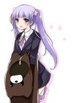  mutou_kurihito new_game! purple_eyes purple_hair solo suzukaze_aoba twintails 