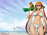  bad_deviantart_id bad_id bikini blooper breasts brown_eyes cloud day domino_mask eyebrows inkling large_breasts light_smile long_hair mario_(series) mask monster_girl navel older orange_hair pointy_ears projectvirtue short_hair_with_long_locks side-tie_bikini sidelocks smile solo splatoon_(series) splatoon_1 super_mario_bros. swimsuit tentacles thighs toned very_long_hair water_gun 