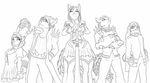  anthro black_and_white canine female fox kallikai kinkshuka lagomorph lapine male mammal monochrome rabbit raccoon sparky-corpsee the_sake_ninja wolf yugo 