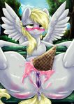  anus blush clitoris derpy_hooves_(mlp) dimwitdog equine female flat_chested friendship_is_magic hair ice_cream mammal my_little_pony nude pegasus presenting purple_pussy pussy spread_legs spreading wings 