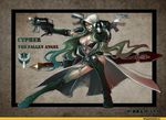  2013 big_breasts bolter breasts chain clothing cypher female green_hair hair human legwear long_hair mammal ranged_weapon side_boob smile solo spread_legs spreading standing sword warhammer_(franchise) warhammer_40k weapon wide_hips 