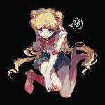  bishoujo_senshi_sailor_moon black_background blonde_hair blue_eyes blue_sailor_collar blue_skirt boots bow choker crescent crescent_earrings crying crying_with_eyes_open double_bun earrings elbow_gloves full_body gloves hair_ornament injury io_(sinking=carousel) jewelry knee_boots long_hair magical_girl red_bow sailor_collar sailor_moon sailor_senshi_uniform simple_background skirt solo source_request tears tsukino_usagi twintails white_gloves 