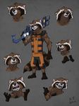  anthro doodle guardians_of_the_galaxy k-9 male mammal marvel raccoon rocket_raccoon standing 