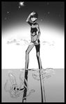 bad_id bad_pixiv_id black_border border cloud coin_rand gakuran giant greyscale highres long_legs male_focus monochrome one_eye_closed open_mouth original school_uniform sky solo squid star_(sky) starry_sky wading walking water whale 