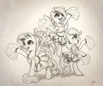  2014 applejack_(mlp) cheerleader earth_pony equine female feral freckles friendship_is_magic group hair horn horse karol_pawlinski mammal my_little_pony open_mouth pegasus pom_poms pony rainbow_dash_(mlp) rarity_(mlp) unicorn wings 