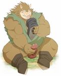  balls boar bottomless colored dragon_quest erection eto1212 male mammal masturbation monster orc_(dq) ork penis porcine solo square_enix tunic 