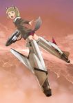  ace_combat ace_combat_zero animal_ears ass blonde_hair bomber_jacket fox_ears fox_tail genderswap genderswap_(mtf) jack_hamster jacket larry_foulke mecha_musume panties red_panties scarf short_hair solo tail underwear world_witches_series 