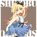  352672 blonde_hair doughnut dress food hairband long_hair monogatari_(series) oshino_shinobu solo yellow_eyes 