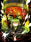  alternate_color alternate_costume green_eyes green_hair hair_bobbles hair_ornament highres kisume shigureru sketch smile solo touhou twintails wind 