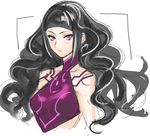  alternate_hair_length alternate_hairstyle bare_shoulders detached_sleeves drill_hair expressionless hair_down halter_top halterneck han_juri highres long_hair looking_at_viewer purple_eyes sketch solo street_fighter street_fighter_iv_(series) tetsu_(kimuchi) very_long_hair wavy_hair 