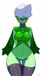  anthro anthrofied big_breasts breasts female hair nintendo plain_background pok&eacute;mon purple_eyes rakihiro roserade solo video_games white_background white_hair wide_hips 