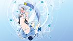  blue_background blue_eyes blue_hair blush boots breasts crown cure_princess embarrassed happinesscharge_precure! highres long_hair looking_at_viewer magical_girl nipples panties panty_pull pikuseru precure shirayuki_hime small_breasts solo star thighhighs twintails underwear very_long_hair wallpaper 