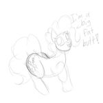  curly_hair cutie_mark dialog earth_pony equine female friendship_is_magic horse jrvanesbroek looking_away looking_up mammal monochrome my_little_pony pinkie_pie_(mlp) pony sketch solo tagme text 