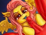  2014 bat_pony blush cum duo equine eyelashes fangs female feral flutterbat_(mlp) fluttershy_(mlp) friendship_is_magic fur hair licking male mammal my_little_pony oral oral_sex penis pink_hair red_eyes sex straight superkeen tongue yellow_fur 