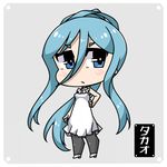  :/ aoki_hagane_no_arpeggio blue_eyes blue_hair casual chibi hair_over_face hand_on_hip long_hair looking_at_viewer lowres pantyhose ponytail shokuyou_pants solo takao_(aoki_hagane_no_arpeggio) 