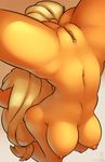  2014 absurd_res anthro anthrofied applejack_(mlp) areola atryl blonde_hair breasts clothing collaboration earth_pony equine female friendship_is_magic fur hair hallogreen hi_res horse mammal my_little_pony navel nipples nude orange_fur pony pussy siden solo 