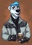  bear black_nose blue_hair fur hair male mammal polar_bear polartoons solo white_fur 