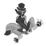  &lt;3 &spades; 2_of_spades 3_of_spades 4_of_spades 4_toes ace_of_hearts ace_of_spades anthro anus breasts butt canine card claws clothing female fur grey_eyes hands_behind_back hat hindpaw looking_at_viewer mammal nipples pawpads paws penetration pira plain_background playing_card presenting pussy sitting solo toes top_hat white_background wolf 