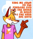  canine cuteosphere dialog english_text fox male mammal solo text 