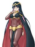  bangs black_hair blue_eyes blunt_bangs blush bodystocking breasts bridal_gauntlets cape cleavage cosplay covered_navel detached_collar finalcake fire_emblem fire_emblem:_kakusei jewelry large_breasts loincloth long_hair multicolored_hair panty_&amp;_stocking_with_garterbelt pauldrons pelvic_curtain pink_hair ring see-through solo stocking_(psg) tharja tharja_(cosplay) two-tone_hair very_long_hair 