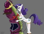 2014 anthro anthrofied blacksnake blue_eyes blush breasts crown cutie_mark equine female friendship_is_magic fur grey_background hair horn horn_ring male mammal my_little_pony nude plain_background purple_hair rarity_(mlp) size_difference straight unicorn vein white_fur 